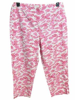 Liz Claiborne Michaela White and Pink Floral Ankle Pants. EC. Size 18W